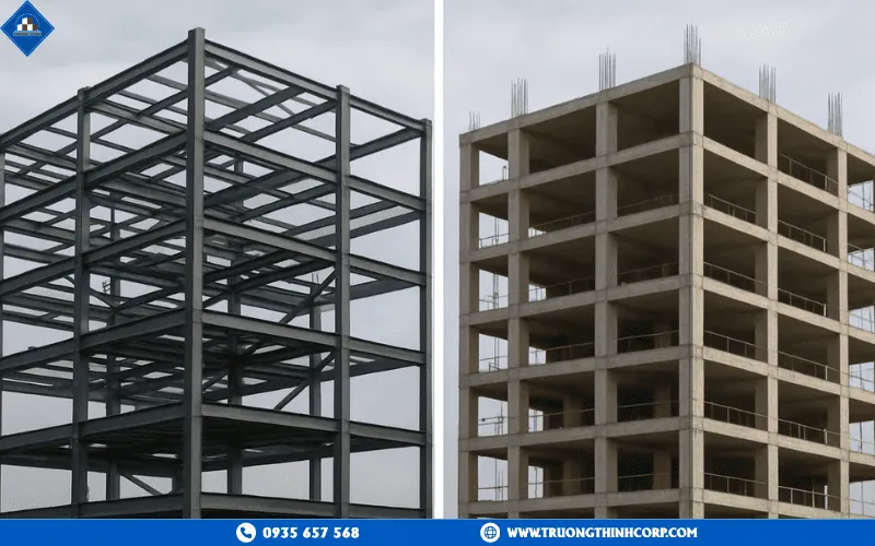 Comparison between Steel Structure and Concrete