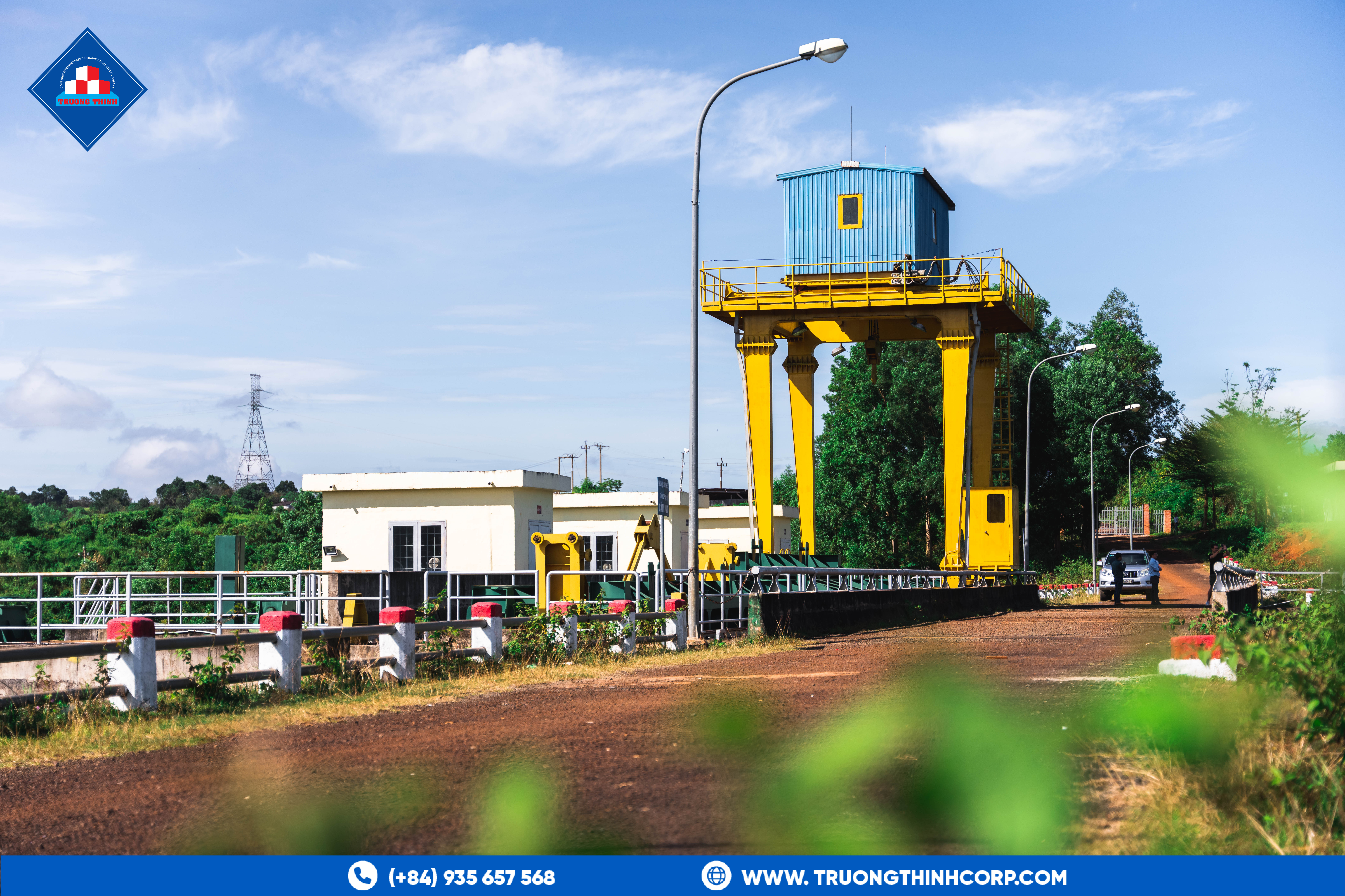 Wide interior view of Truong Thinh Corp's steel building manufacturing factory in Vietnam