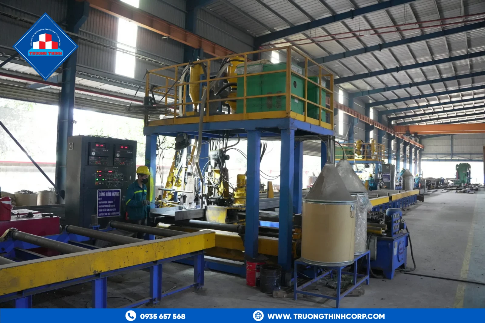 Structural steel fabrication line at Truong Thinh Corp's factory in Vietnam