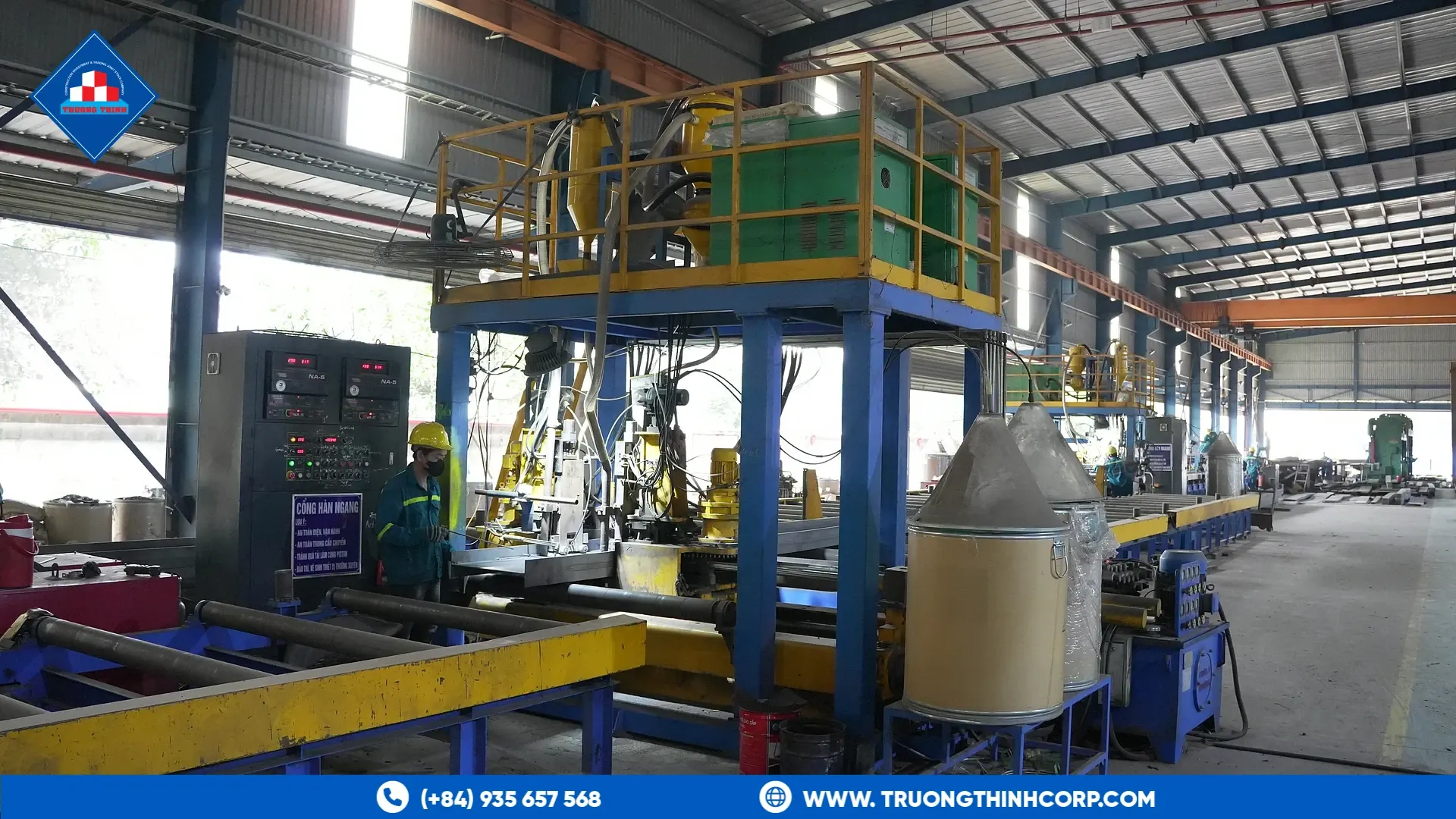 Steel fabrication line inside Truong Thinh Corp's factory in Vietnam