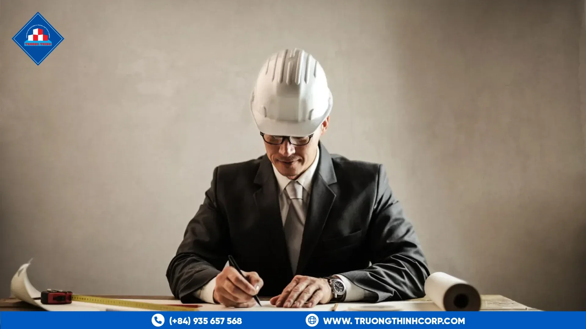 Engineer reviewing construction drawings before a steel structure quotation